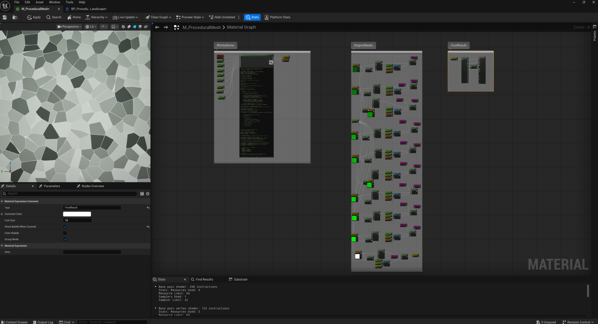 Voronoi world generator material and region preview 1